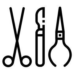 surgeon tools line icon