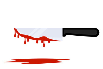 Bloody knife icon. Clipart image isolated on white background