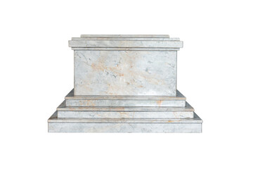Mock up platform marble isolated on white background