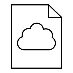 Vector Cloud File Outline Icon Design