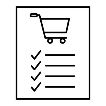 Vector Shopping List Outline Icon Design