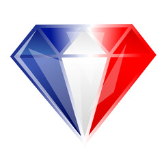 Diamond-shaped French flag vector