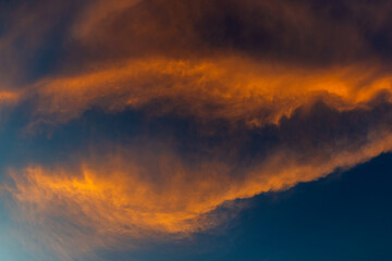 Fototapeta na wymiar Abstract sunset sky on dark background.
