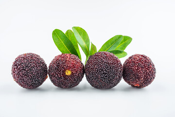 Fresh bayberry on white background
