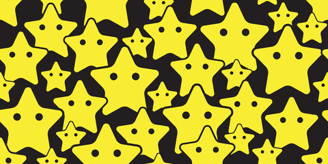 Stars pattern on black background, Abstract vector wallpaper, Seamless pattern background.