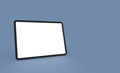 Tablet pc  computer with blank screen 3d