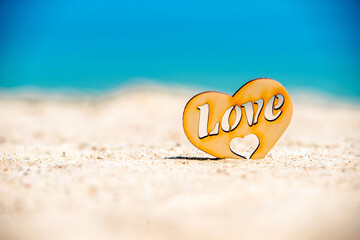  romantic symbol of heart on the beach
