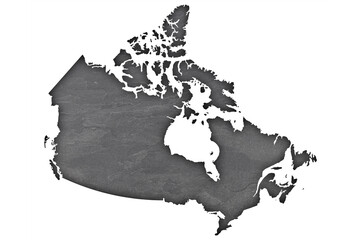 Karte von Kanada auf dunklem Schiefer