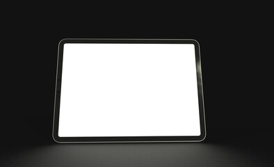 Tablet 3d computer with blank screen illustration