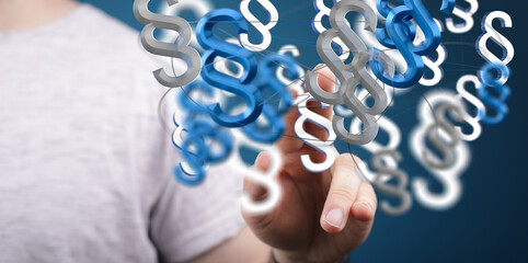 paragraph law sign digital in hand.