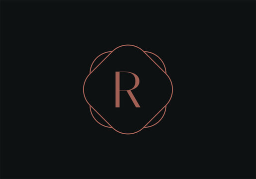 initial letter R logo design template