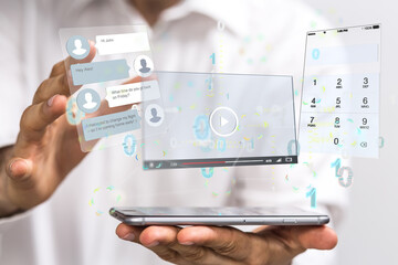 web develop interface web application in hand
