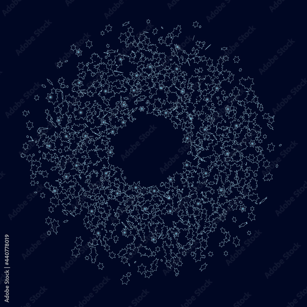 Poster background with a circle consisting of many stars. vector illustration