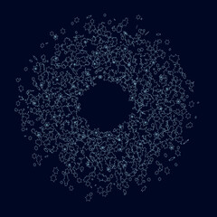 Background with a circle consisting of many stars. Vector illustration