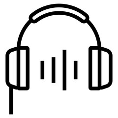 headset line icon