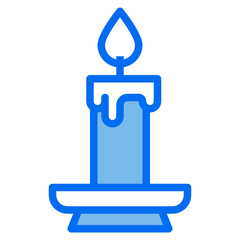Candle blue line icon