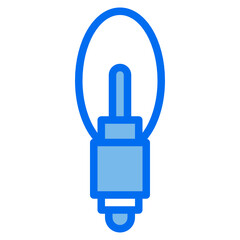lamp blue line icon