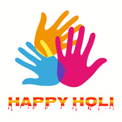 Fototapeta premium hands holding hands Happy Holi festival background 