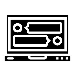 online chat glyph icon