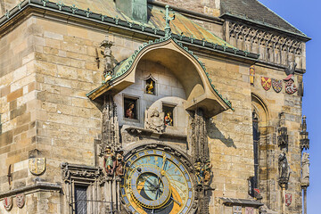 Obraz premium Orloj or Astronomical Clock in Old Town of Prague, installed in 1410 – it is only one still working Clock in the world. Prague, Czech Republic. 