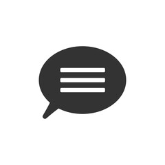 Speech bubble icon. Chat black silhouette symbol. Message pictogram. Dialogue sign. Vector isolated on white.