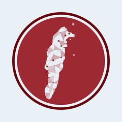 San Andres icon. Trendy tech logo of the island. Geometric mesh round design. Technology, internet, network, telecommunication concept. Vector illustration.