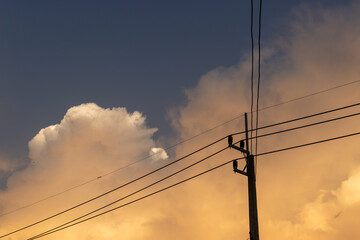 power lines in the sky