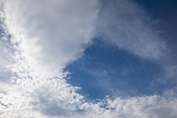 Scattered Clouds with Bright Blue Sky Background