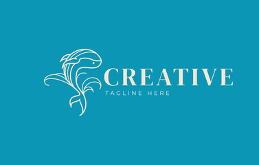 modern shape whale Logo Design Template. Company, Business Icon Line Art Vector