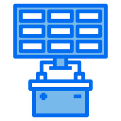 Battery blue line icon