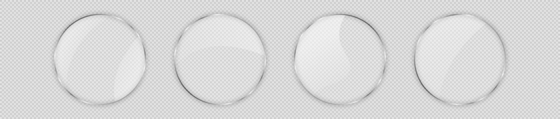 Glass plate in circle frame