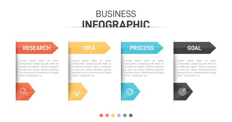 Infographic design with icons and 4 options or steps. Thin line vector. Infographics business concept. Can be used for info graphics, flow charts, presentations, web sites, banners, printed materials.