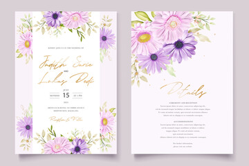 watercolor chrysanthemum wedding card set