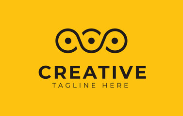 Triple Loop Logo Design Template. Infinite Loop Icon Line Art Vector