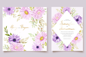 watercolor chrysanthemum wedding card set