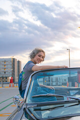 woman in the car