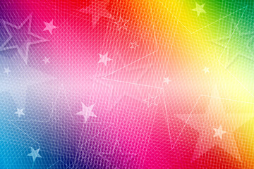 虹色のバックと星とストライプのパターンテクスチャ