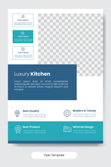 Luxury kitchen design flyer template