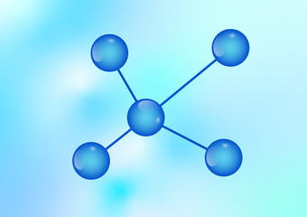 ball molecules shapes with blue background concept science atom chemical vector illustration