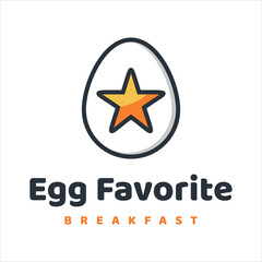Obraz premium egg with star logo design template. vector illustration.