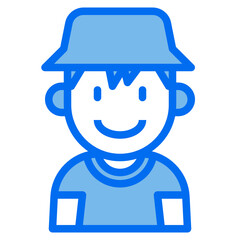 kid blue line icon