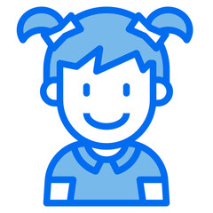 kid blue line icon