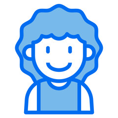 kid blue line icon