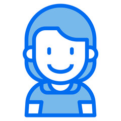 kid blue line icon
