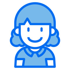 kid blue line icon