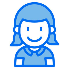 kid blue line icon