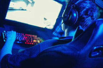 Concept advertising of professional headphones for video games, effect of loud sound on people hearing © Parilov