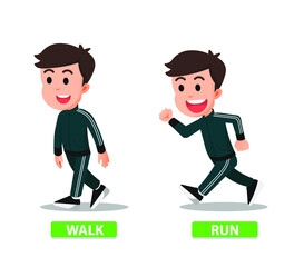 Boy who is walking and running in training clothes