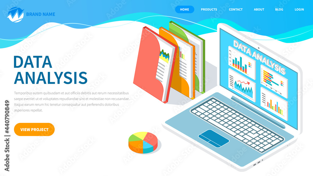 Poster visualize with business analytics. work with statistical data analysis, changing indicators. analyze