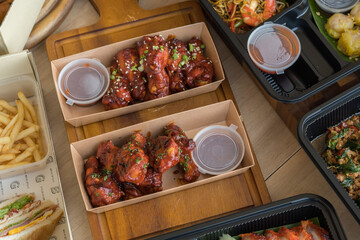 food delivery in take away boxes for daily nutrition